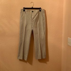 CAbi Tick-Tock Crop (Item 5316).  Classic Stripe.  Cotton Spandex.